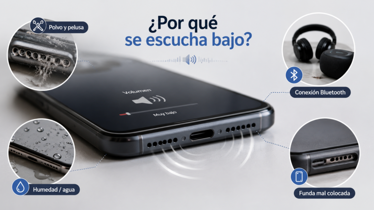El altavoz del m&oacute;vil se escucha bajo: causas y limpieza