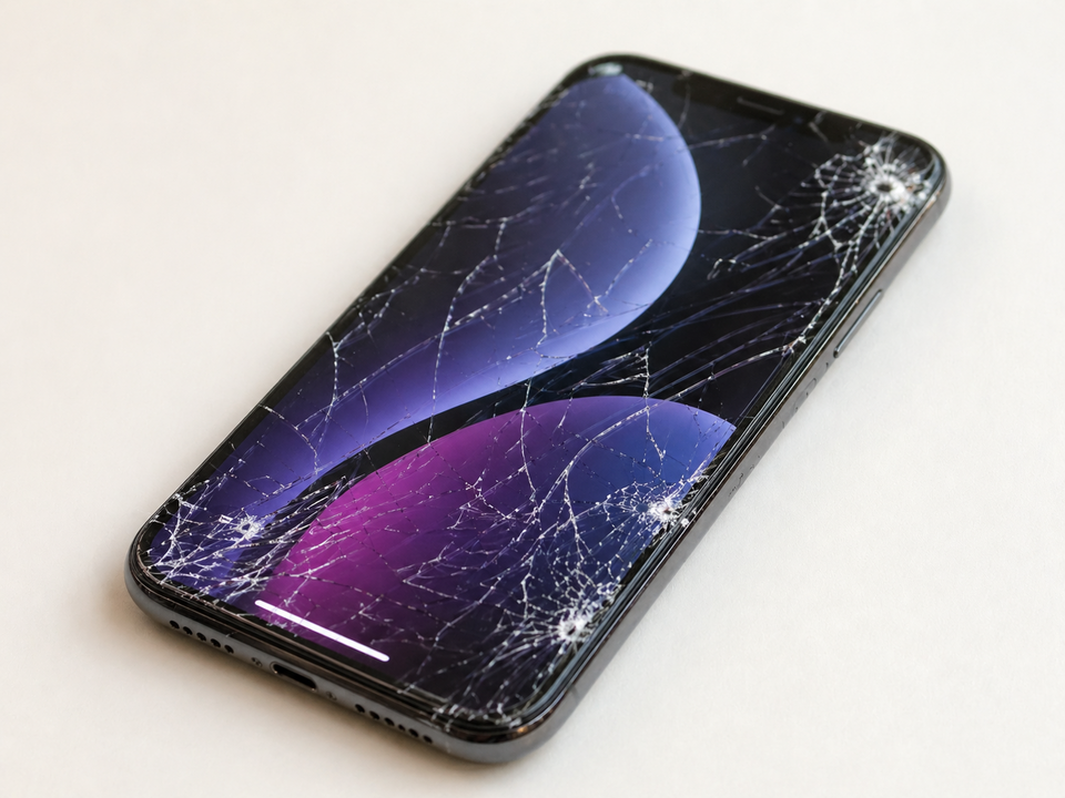 Móvil con pantalla rota